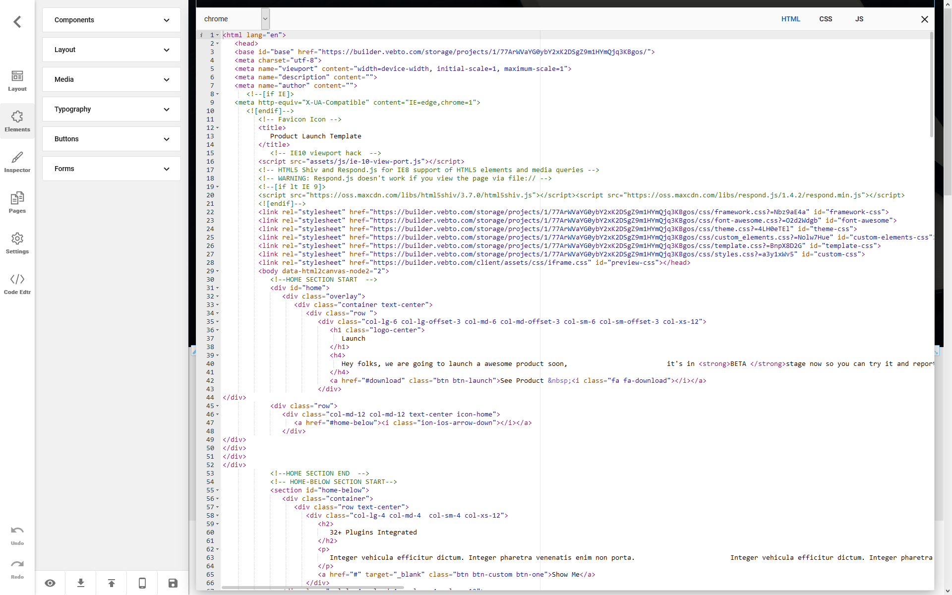 ArchiLooTect drag-and-drop HTML website builder SaaS interface