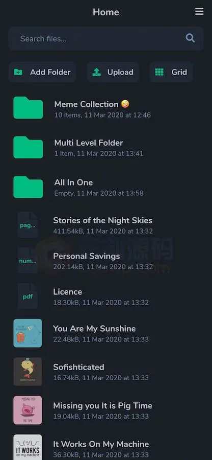 LooFileManager private cloud storage SaaS dashboard and file manager interface
