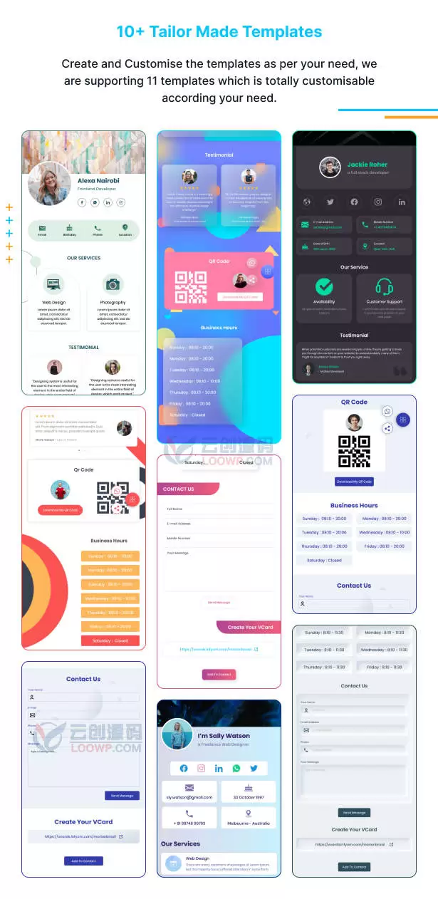 MyCard multi-tenant personal digital business card generator SaaS website source code V14.0 with 10 templates