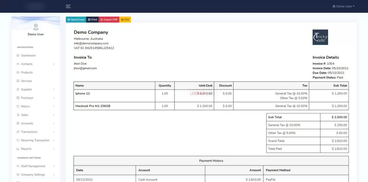 Laravel Multi-Company SaaS Financial Management System (PHP Source Code)