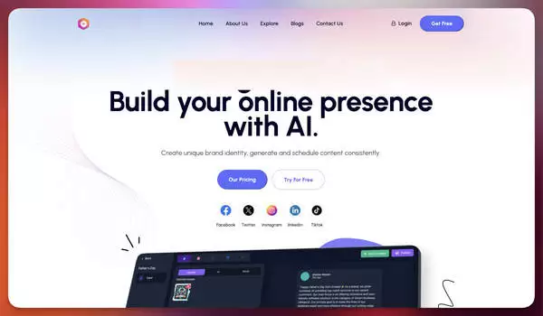 Source code/SaaS subscription for an AI-powered social media automated marketing platform