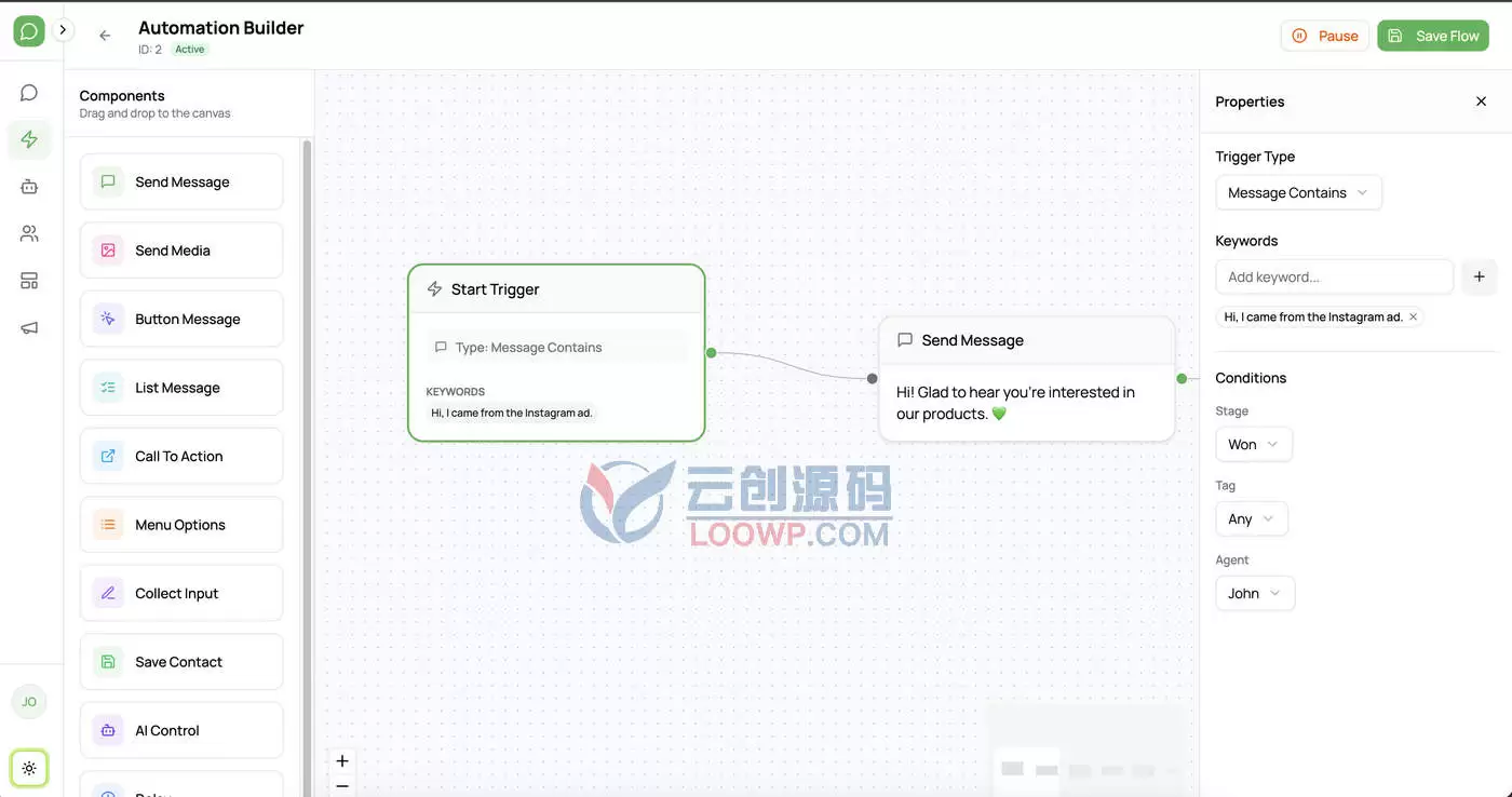 Source code for an omnichannel WhatsApp automated marketing and CRM management platform.