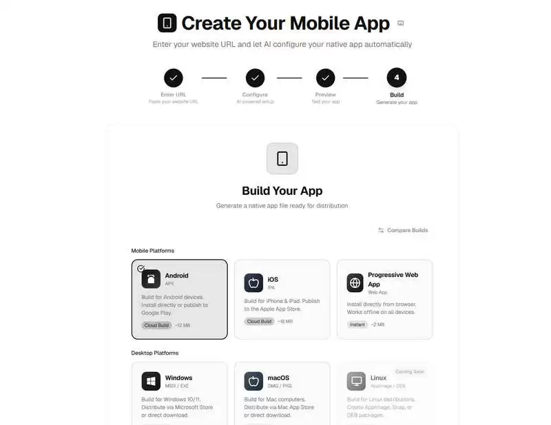 SaaS多开AI网站转手机App平台源码/网站打包APP