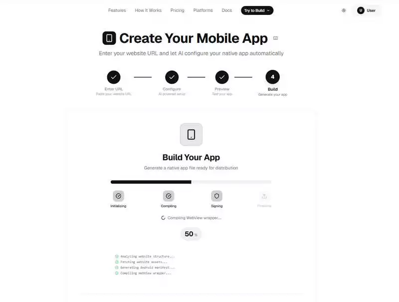 SaaS多开AI网站转手机App平台源码/网站打包APP