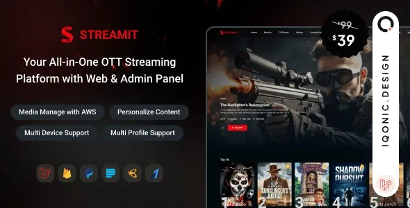 Streamit Laravel OTT and Live Video Platform
