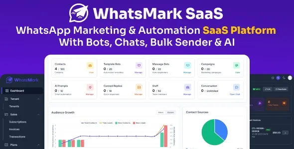 WhatsMarkSaaS – WhatsApp Marketing & Automation SaaS Platform with Bots, Chats, Bulk Sender & AI [Extended Version]