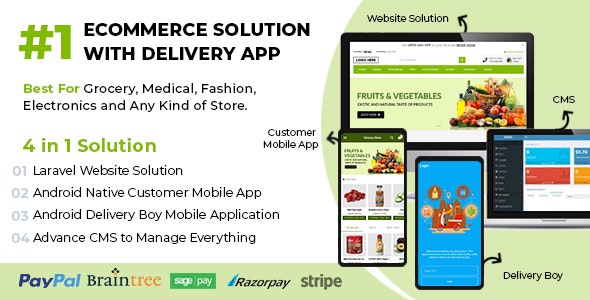 LooShop E-commerce system with delivery delivery app android app source code + Laravel-based CMS system v1.4